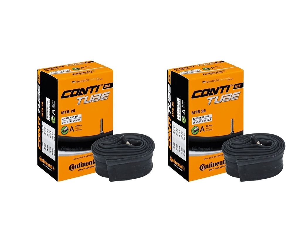 Continental Mountain Bike Inner Tube MTB 26" Schrader 40mm Valve 26x1.75-2.5