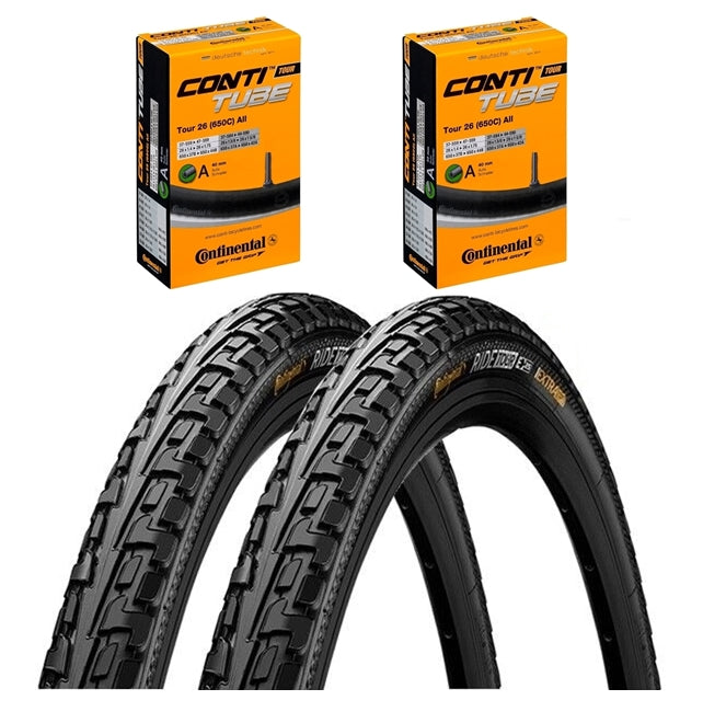 Continental Ride Tour 27.5x1.6 650B Tyres (42-584) 27.5" Schrader Inner Tube Bundle