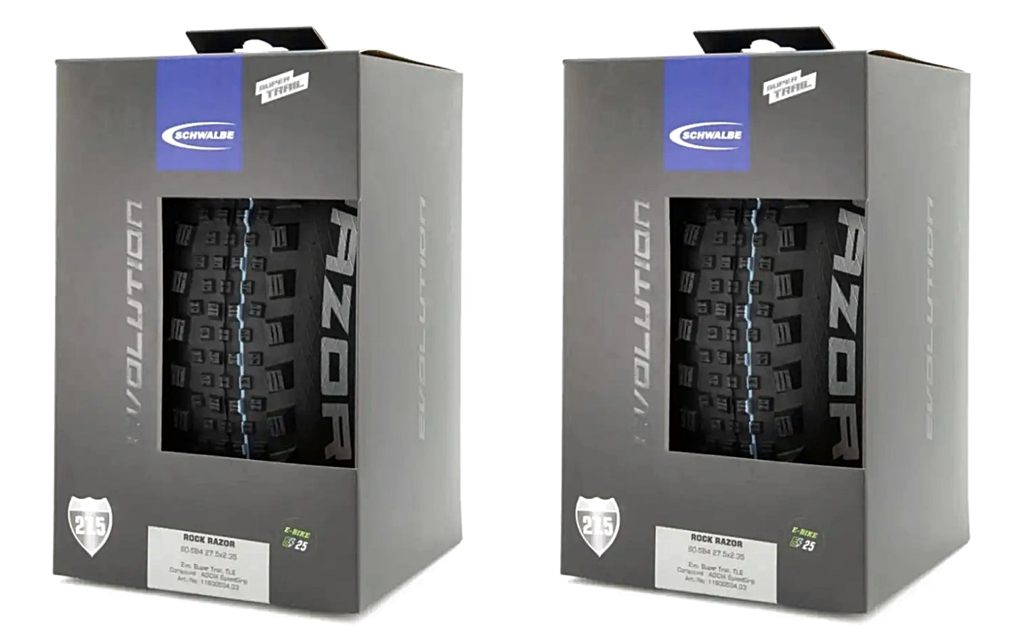 Schwalbe Rock Razor 27.5" MTB Tyres 27.5x2.35 Presta Inner Tube Bundle