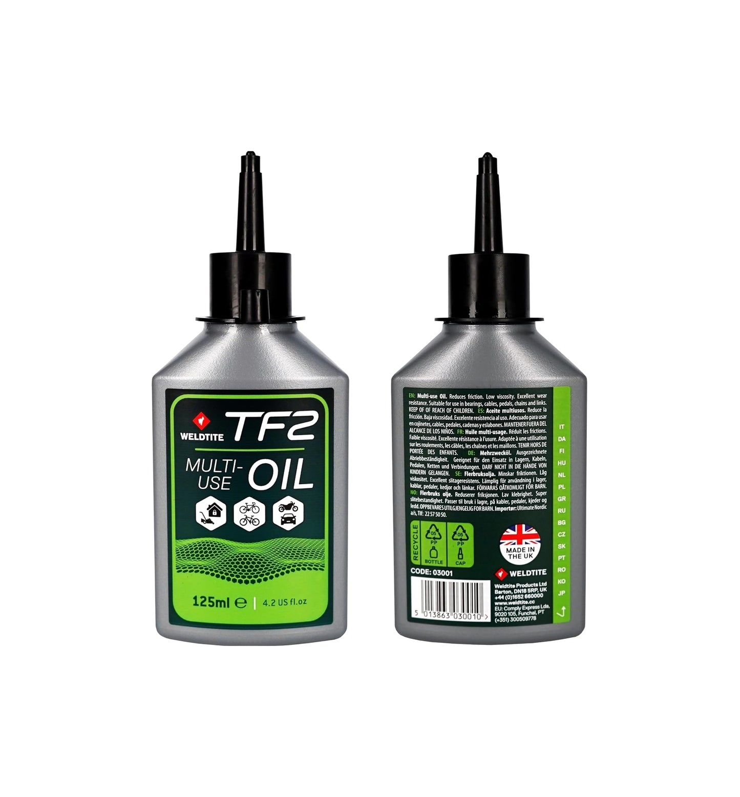 TF2 Multi-Use Cycle Oil Lubricant - Bike Lube Twin Pack 2 x 125ml