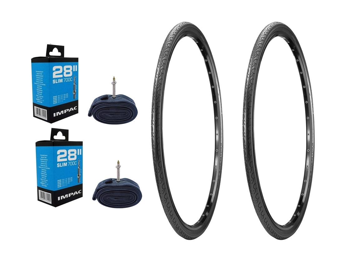 700x28c Road Touring Hybrid Bike Tyres (28-622) 700c Presta Inner Tube Bundle