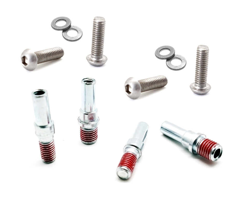 Pair of V Brake Cantilever Mount Pivot Boss Studs - M8 or M10 with Attaching Bolts