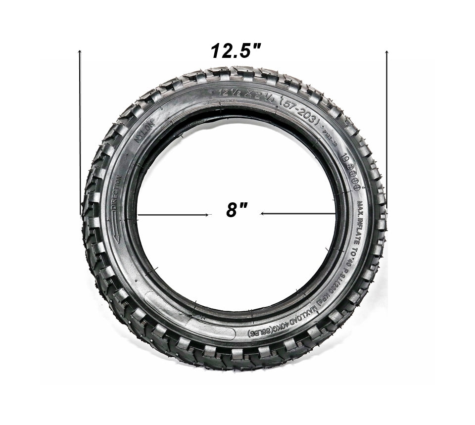 12" Bike Tyre - Pushchair - Stroller - Buggy Tyre 12 1/2 X 2 1/4 (57-203) Knobbly Tread