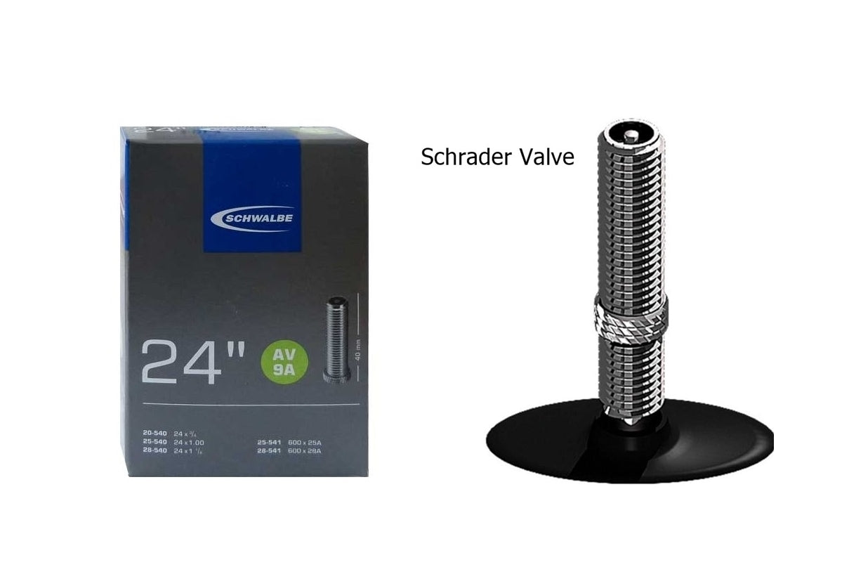 Schwalbe 24" AV9A or SV9A 24x1.00 Bike Inner Tube (25-540) Schrader or Presta Valve