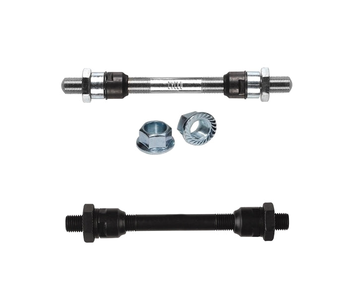 Weldtite Bike Wheel Hub Axle - Solid Cro-moly or Hollow QR Front / Rear