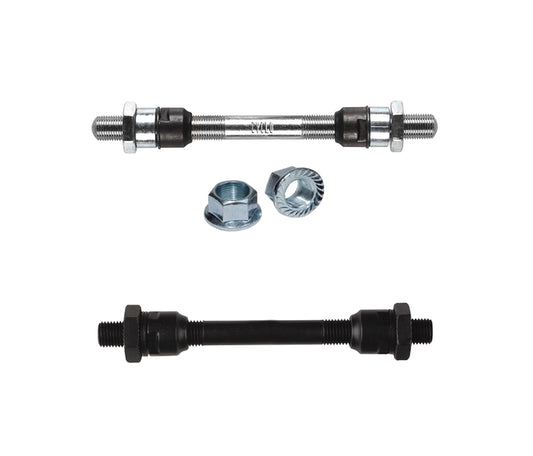Weldtite Bike Wheel Hub Axle - Solid Cro-moly or Hollow QR Front / Rear