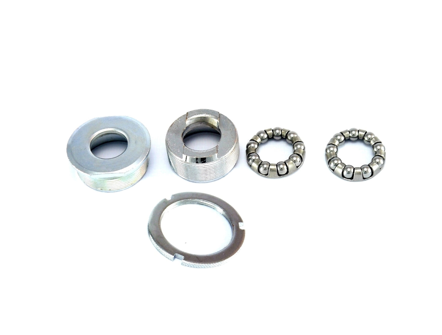 Standard 24TPI Bike Crank Bottom Bracket - Threaded Cup Set with 1/4" Caged Bearings