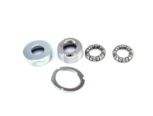 Standard 24TPI Bike Crank Bottom Bracket - Threaded Cup Set with 1/4" Caged Bearings