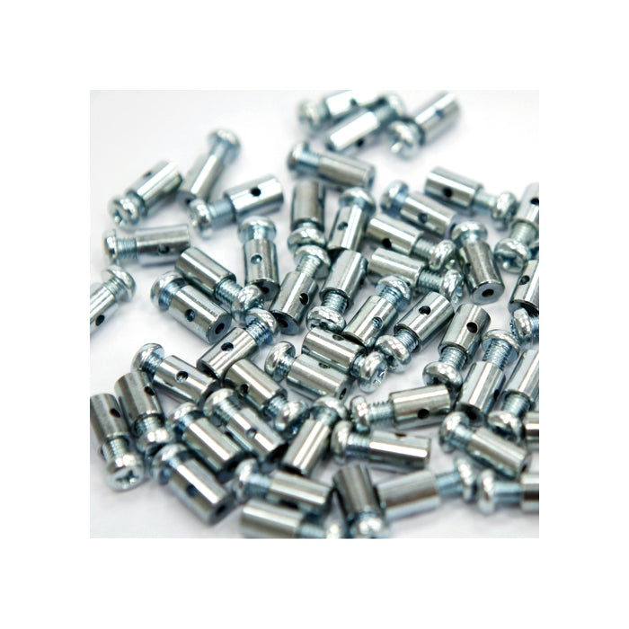 Fibrax Solderless 6mm Barrel Nipples x100 Bulk Pack FCB3307