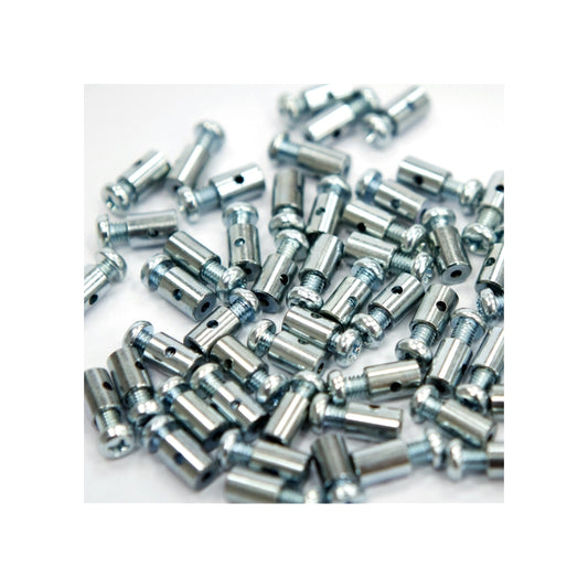 Fibrax Solderless 6mm Barrel Nipples x100 Bulk Pack FCB3307