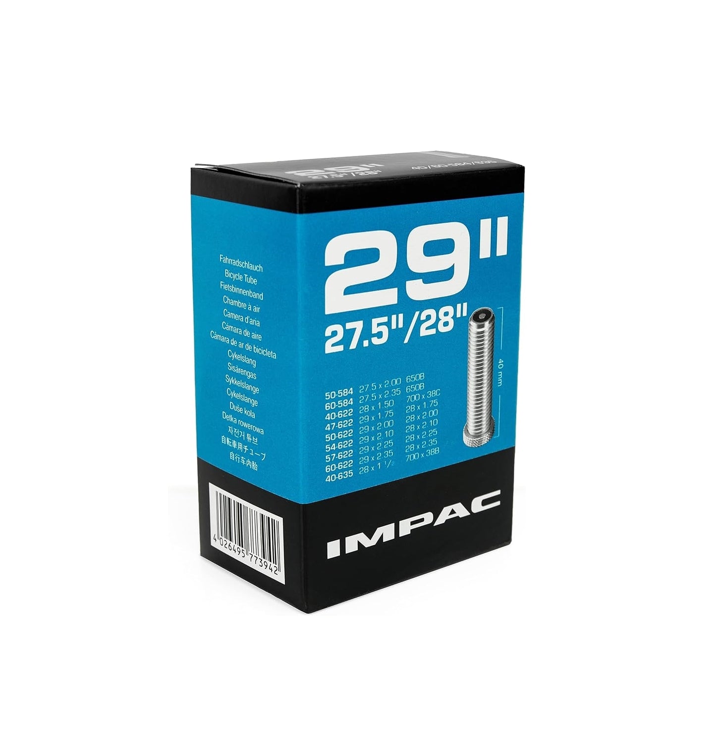 Impac Bike Inner Tube Dual Size 27.5" - 29" Presta or Schrader Valve