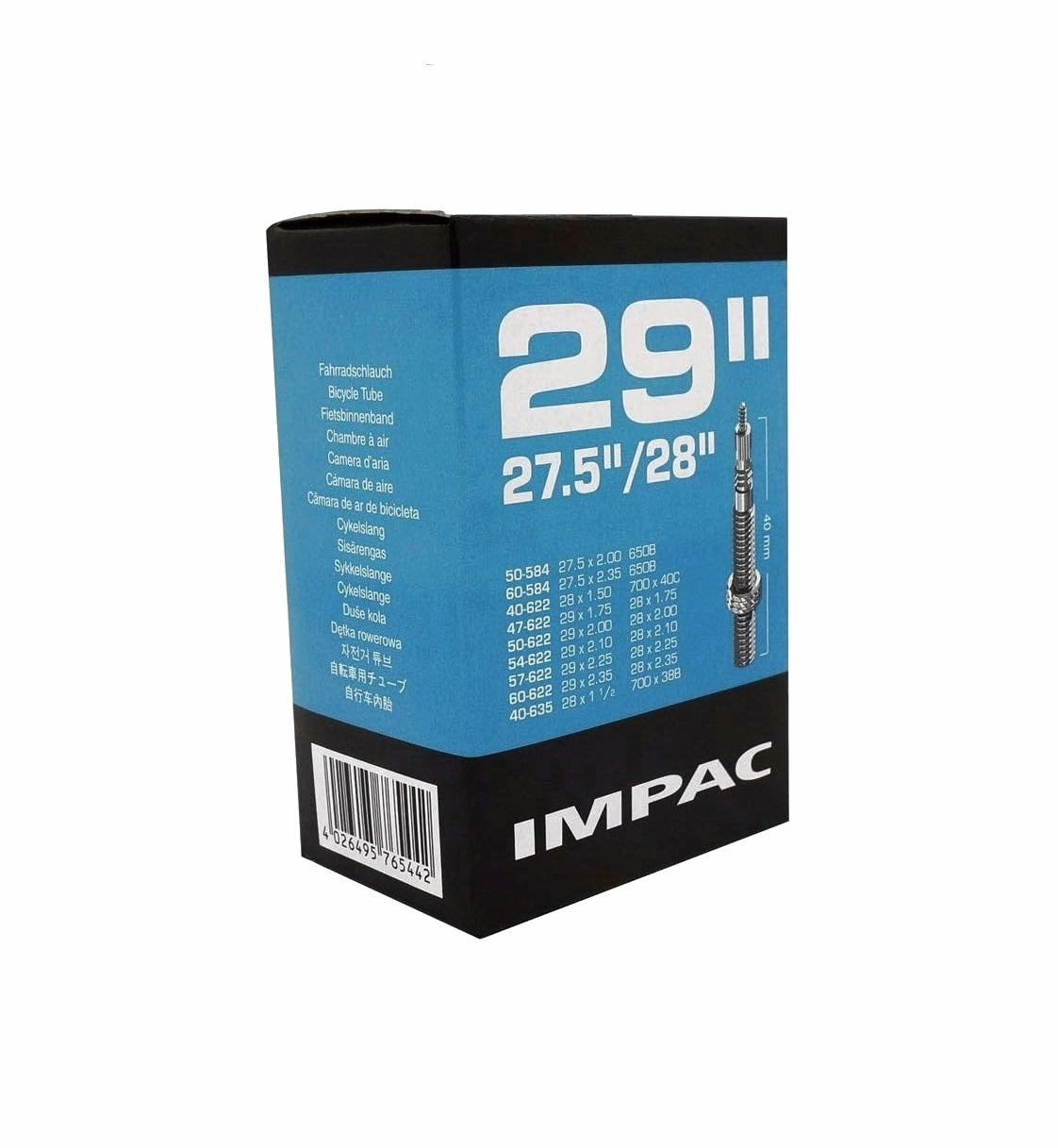 Impac Bike Inner Tube Dual Size 27.5" - 29" Presta or Schrader Valve