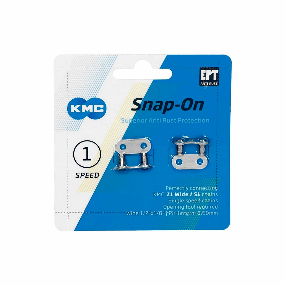 2x KMC Z1 Wide S1 Bike Chain Joining Split Link - Single Speed Cycle - EPT 8.6mm