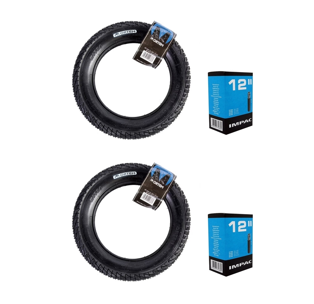 12" Bike Tyres - Pushchair - Stroller - Buggy 12x2.0 (50-203) Inner Tube Bundle