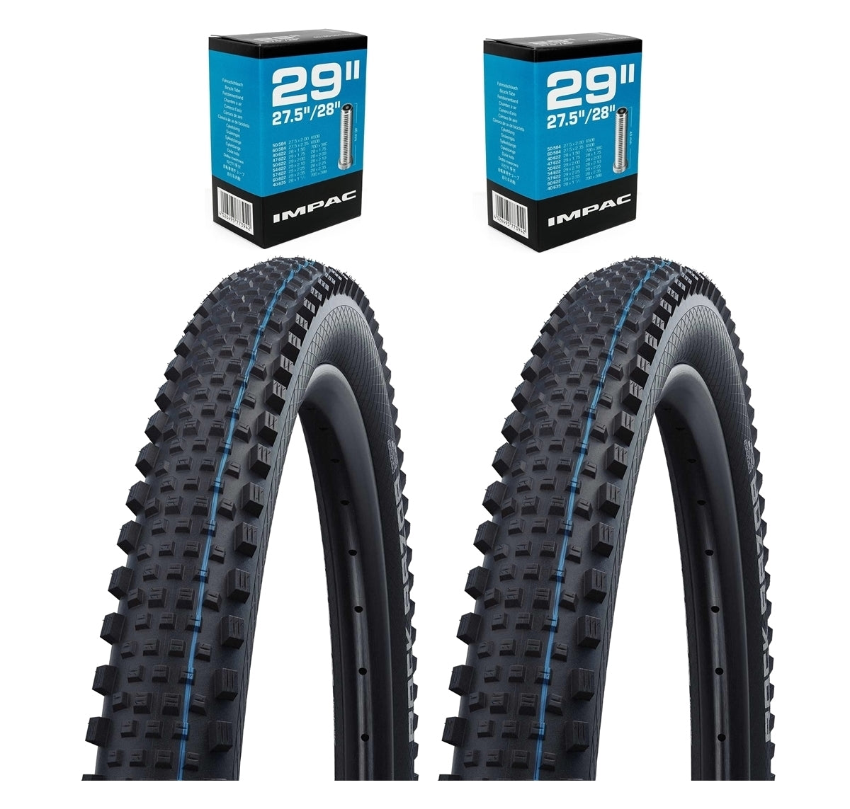 Schwalbe Rock Razor 27.5" MTB Tyres 27.5x2.35 Schrader Inner Tube Bundle