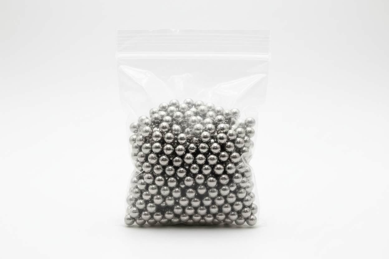 show 500 3/16" bearings in a gripseal bag half filled