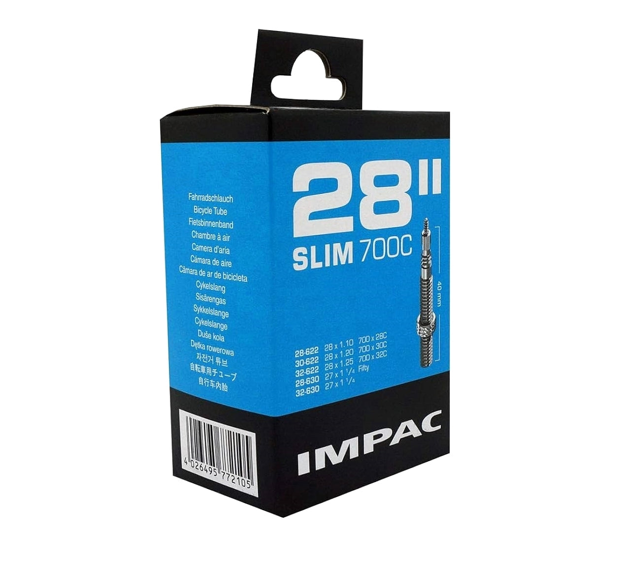 Bike Inner Tube 28 Inch Slim 700c 28/32 - 27x1 1/4" Presta or Schrader Valve