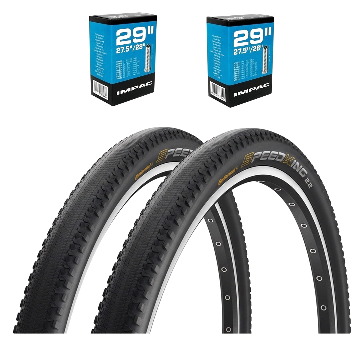 Continental Speed King RaceSport 27.5" MTB Tyres 27.5x2.20 Schrader Tube Set