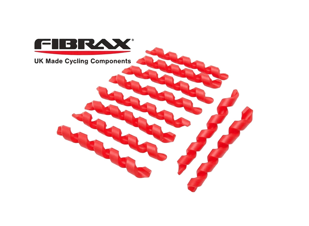 10x Fibrax Spiral Bike Frame Protectors - Cable Silicone Wraps - Red, White or Mixed Pack