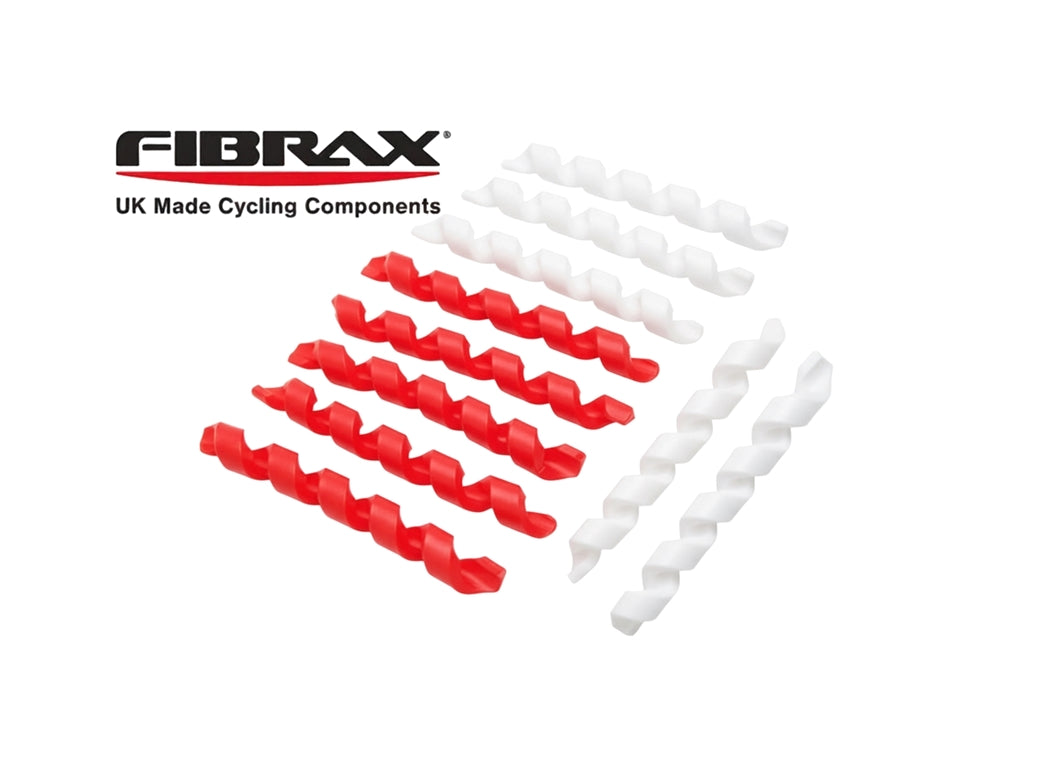 10x Fibrax Spiral Bike Frame Protectors - Cable Silicone Wraps - Red, White or Mixed Pack