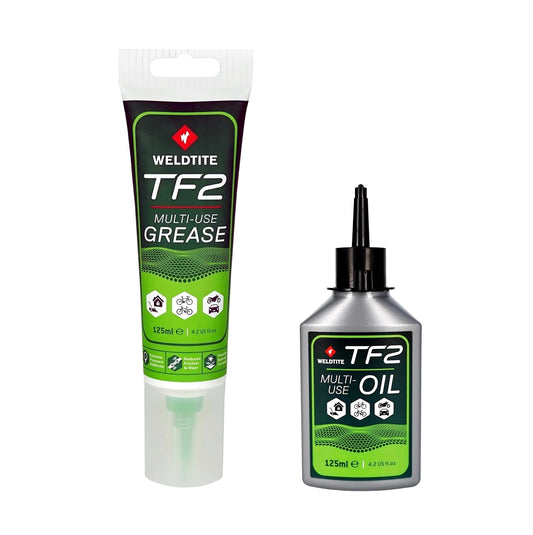 Weldtite TF2 Multi-Use Bike Grease 125ml & Cycle Oil 125ml - Twin Pack