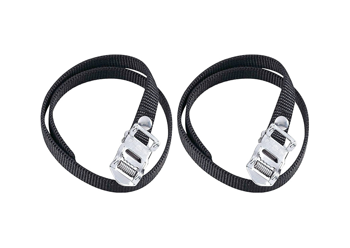 Pair of Wellgo Premium Quality Nylon Bike Toe Straps with Chrome Buckle
