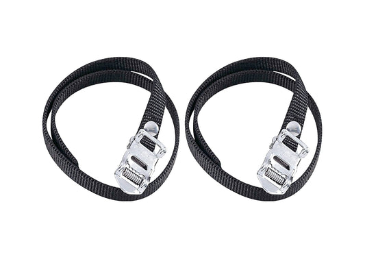 Pair of Wellgo Premium Quality Nylon Bike Toe Straps with Chrome Buckle
