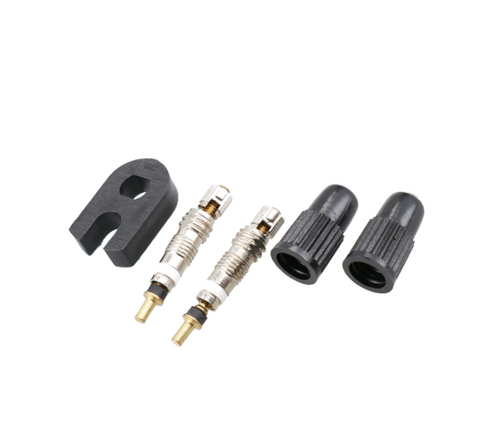 Weldtite Replacement Presta Valve Kit - Cores & Caps for Bike Inner Tubes